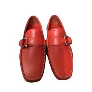 Salvatore Ferragamo Cabo 2 Loafers‎ Rosso Calf Red Leather Drivers Size 6.5